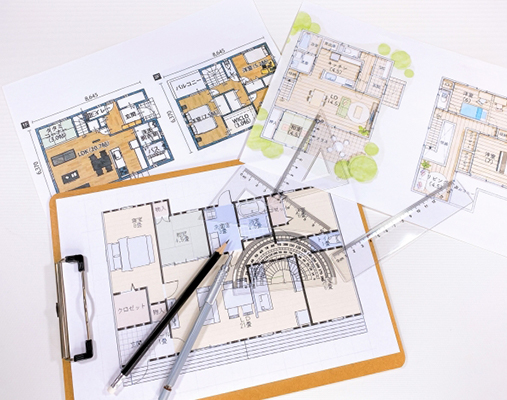 定規と間取り図
