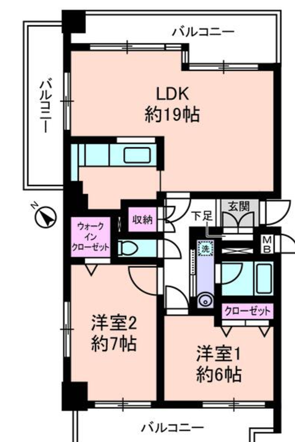 サングランパ　601号室　間取り