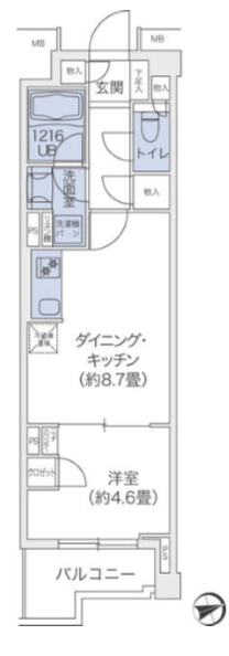 代官山BLESS鉢山　114号室　間取り