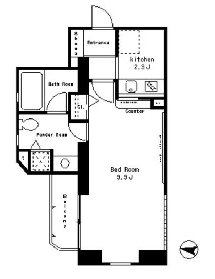 パークアクシス西麻布ステージ　601号室　間取り