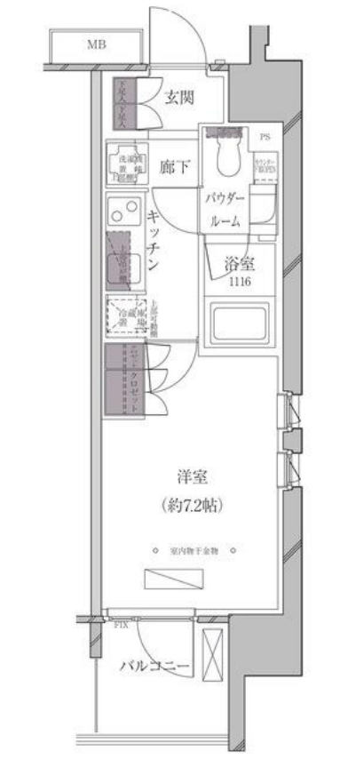 A-standard芝浦　414号室　間取り