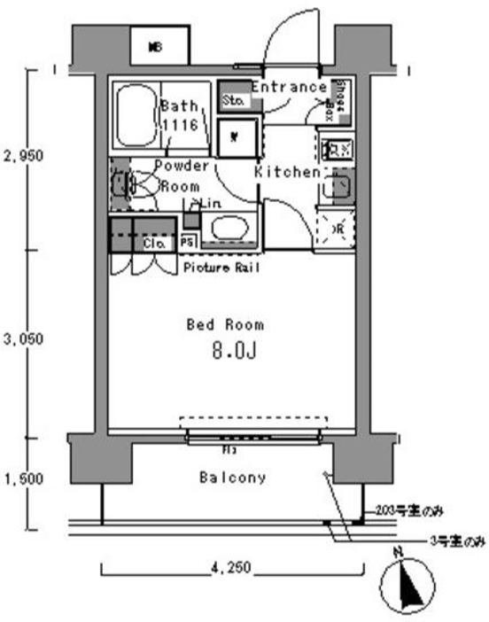 パークアクシス渋谷桜丘ウエスト　403号室　間取り