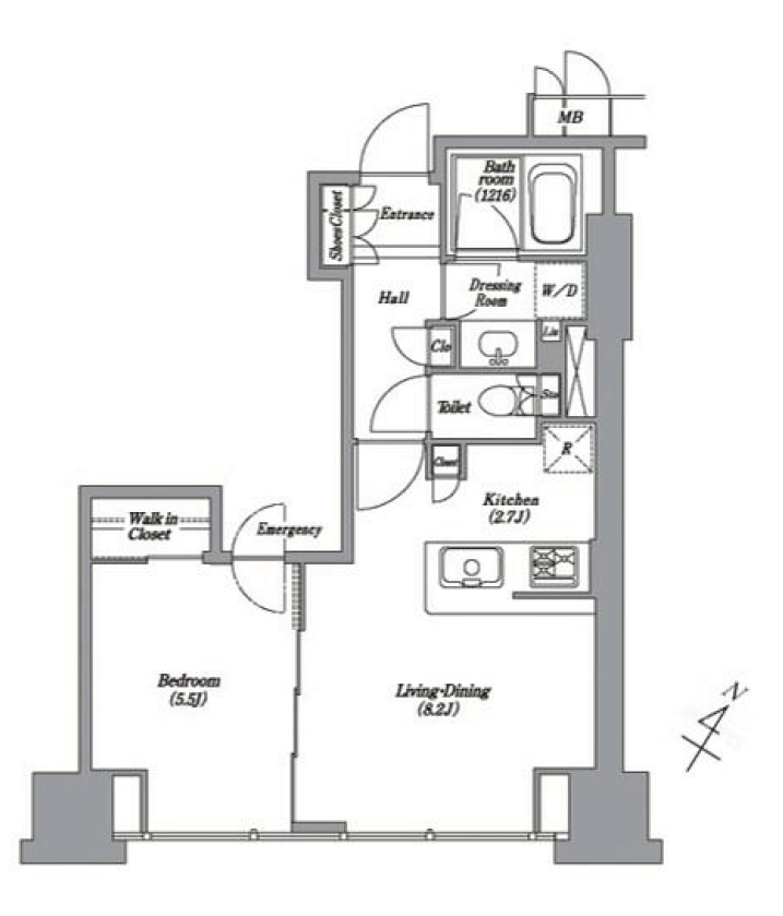レキシントン・スクエア白金高輪　1502号室　間取り
