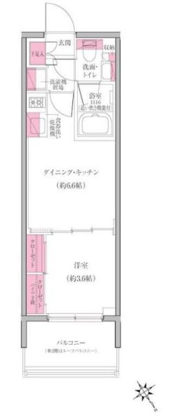 レジディア門前仲町プレイス（旧：クレヴィアリグゼ門前仲町）　502号室　間取り