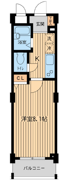 アーデン目黒不動前（旧パークハビオ目黒不動前）　310号室　間取り