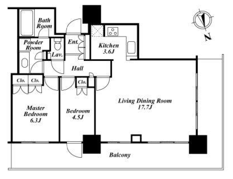 リエトコートアルクスタワー　1010号室　間取り