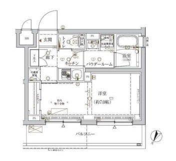 クレイシア新宿ノース　201号室　間取り