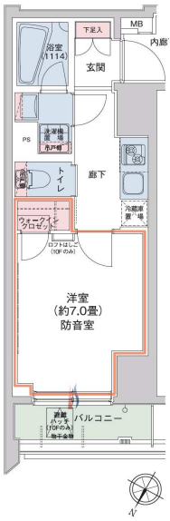 HTアジール芝浦　601号室　間取り