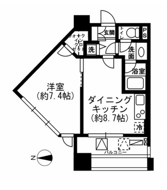 レジディア市ヶ谷　1003号室　間取り