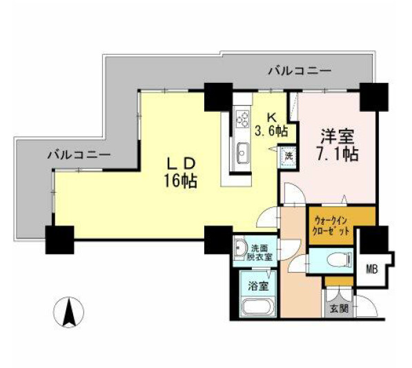 品川シーサイドビュータワー　Ⅰ2619号室　間取り