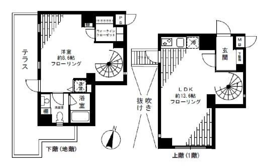ＦＬＥＧ目黒平町　14号室　間取り