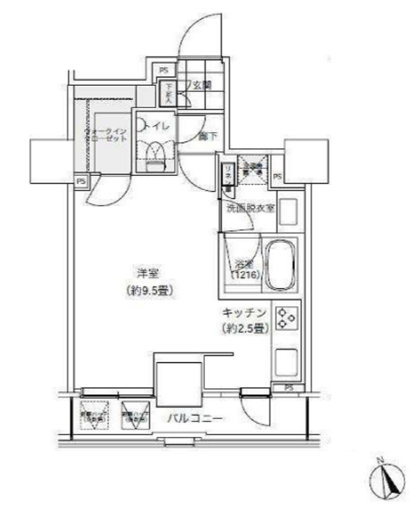 パークキューブ愛宕山タワー　1303号室　間取り