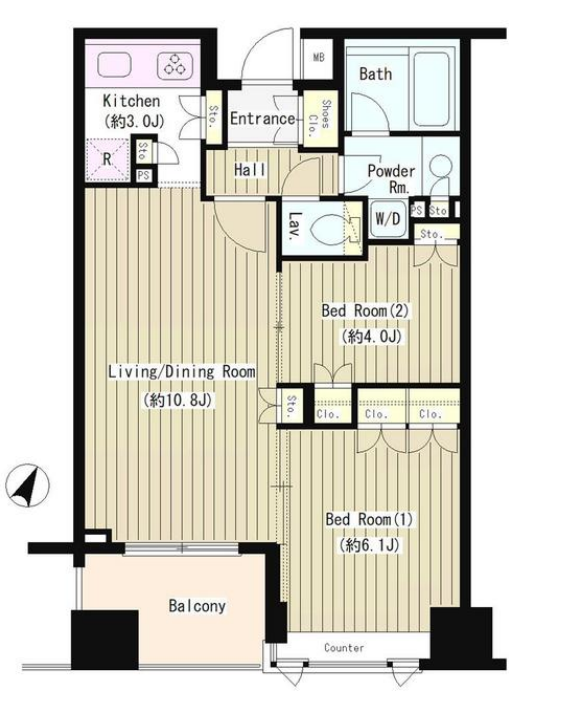 コクヨーレ日本橋　1203号室　間取り