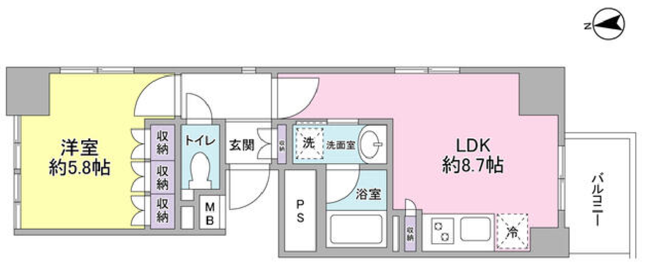 グランカーサ新宿御苑　906号室　間取り