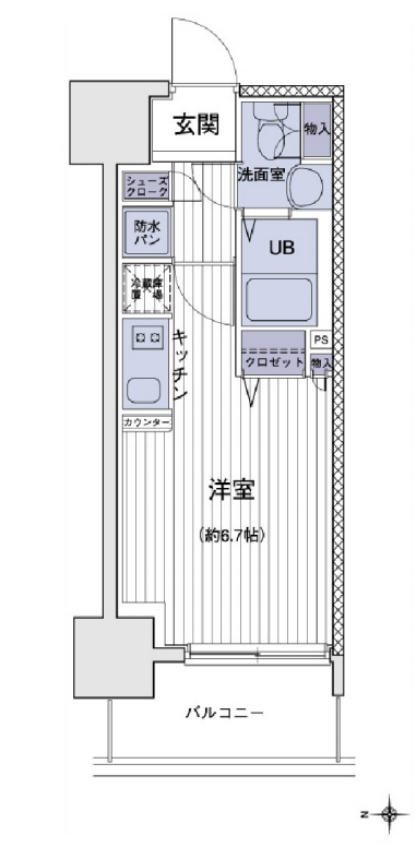 エスティメゾン大島　605号室　間取り