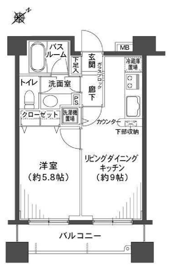 ヒルレジデンス大崎　402号室　間取り