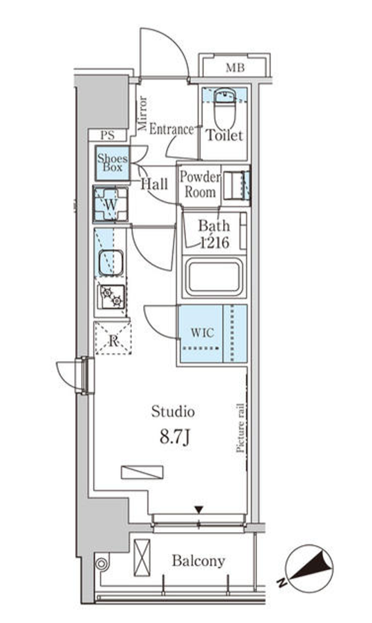 パークアクシス日本橋茅場町　1005号室　間取り