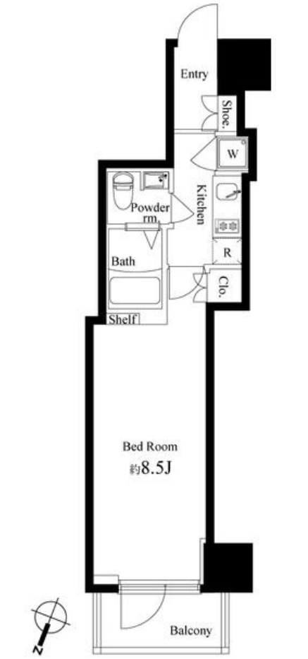 パティオ神田　804号室　間取り