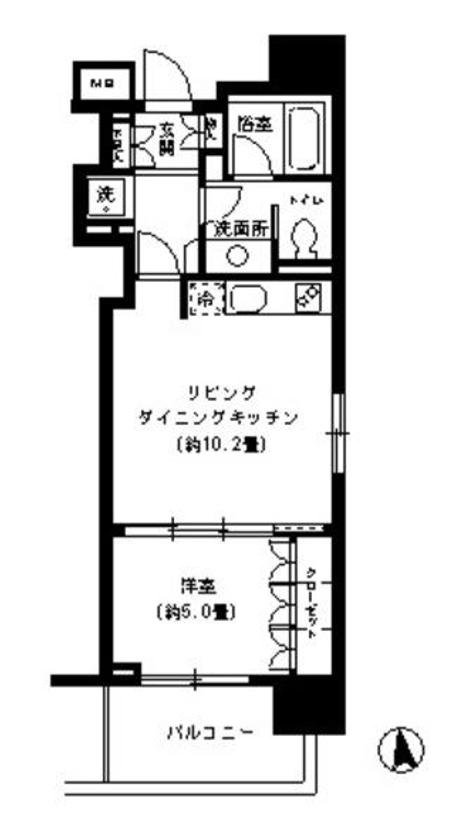 KDXレジデンス芝公園　1304号室　間取り