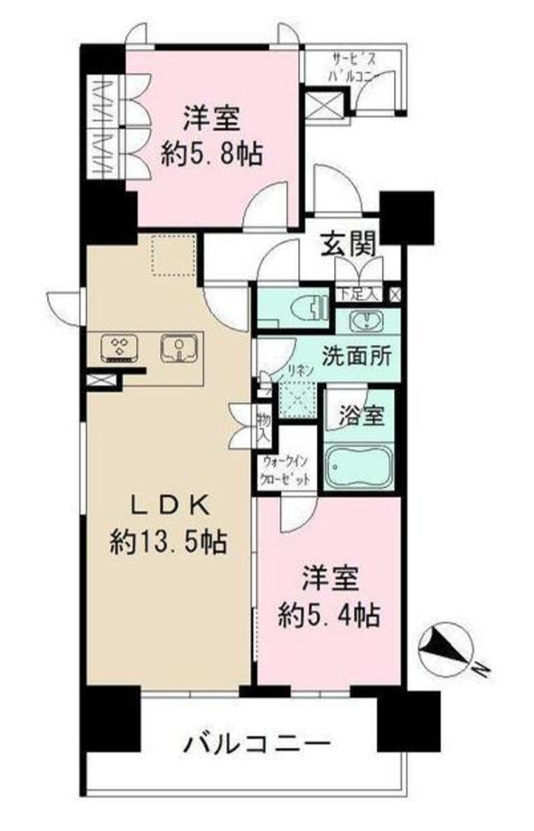 ザ・パークハビオ目黒　608号室　間取り