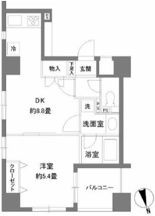 カスタリア新富町2　402号室　間取り