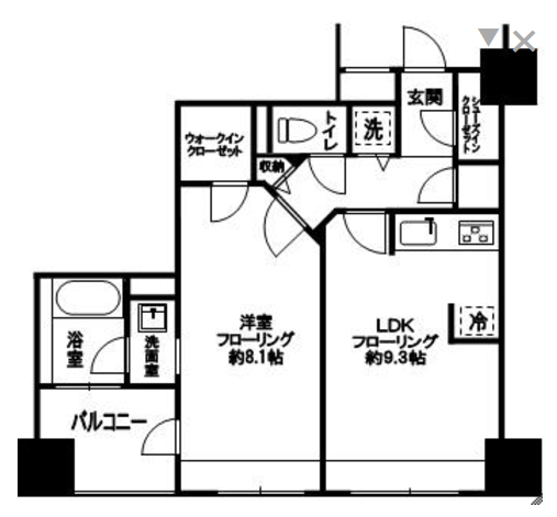 ブロードシティ東京　6F号室　間取り