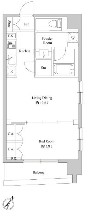 ドゥーエ日本橋浜町　503号室　間取り