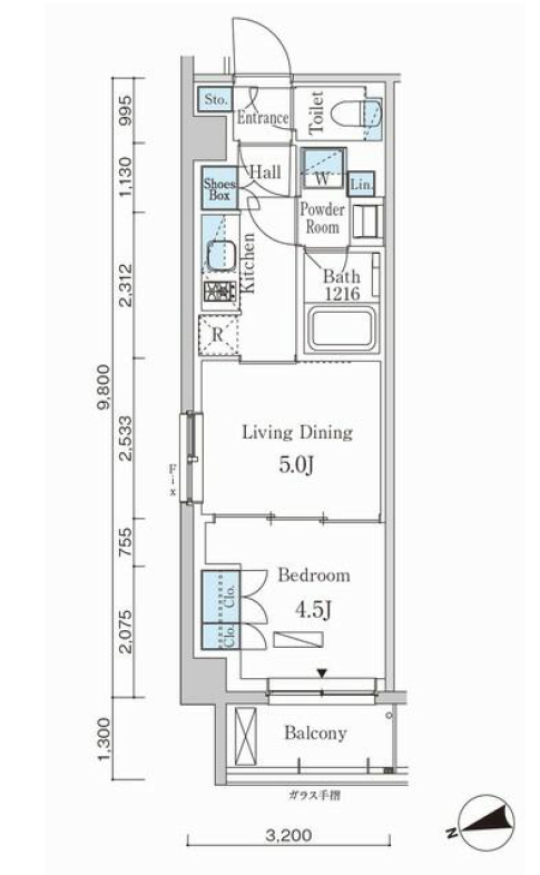 パークアクシス市谷左内町　206号室　間取り