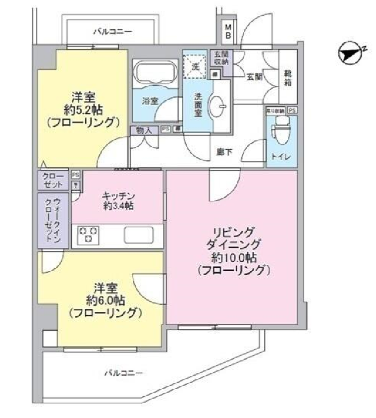 ジェイパーク恵比寿Ⅳ　2F号室　間取り