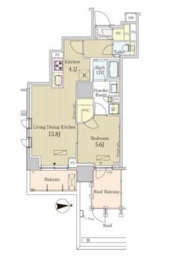 パークアクシス池田山　209号室　間取り