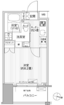 コスモグランス南品川　411号室　間取り