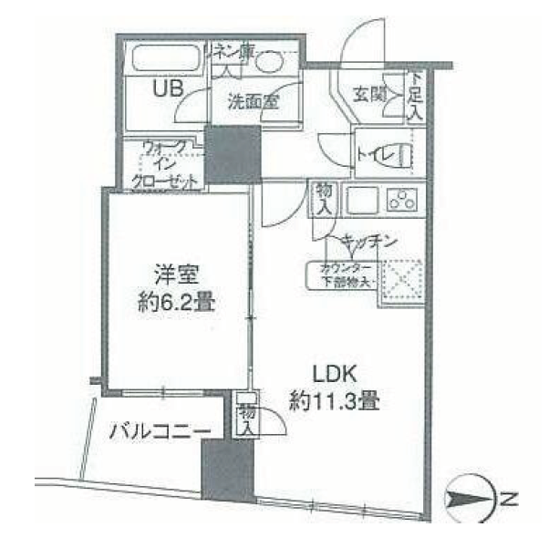 カスタリアタワー品川シーサイド　605号室　間取り