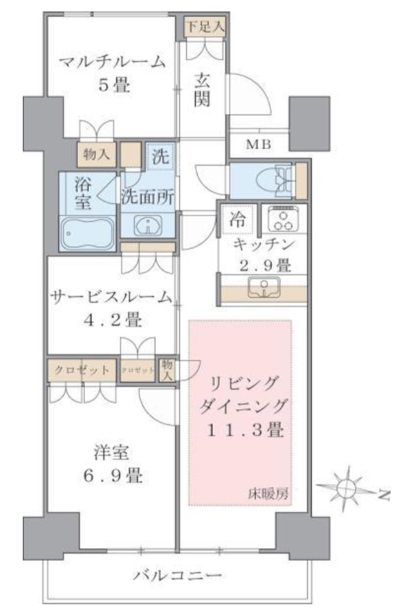 Brillia ist 東雲キャナルコート　1123号室　間取り