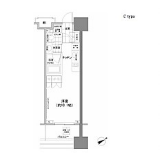 パークハビオ西新宿　403号室　間取り