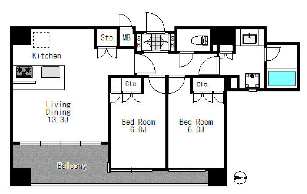 ニューシティアパートメンツ西大島　1103号室　間取り