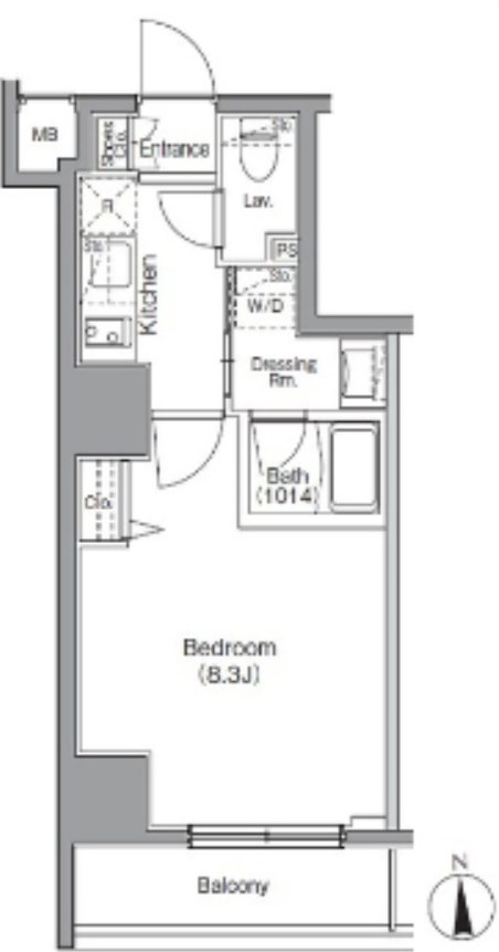 ボアビスタ門前仲町　902号室　間取り
