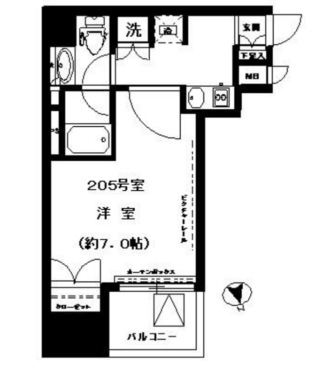 グラーサ銀座イースト　205号室　間取り
