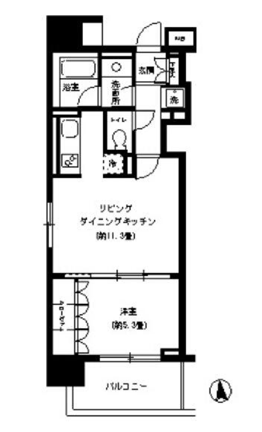 KDXレジデンス芝公園　1201号室　間取り