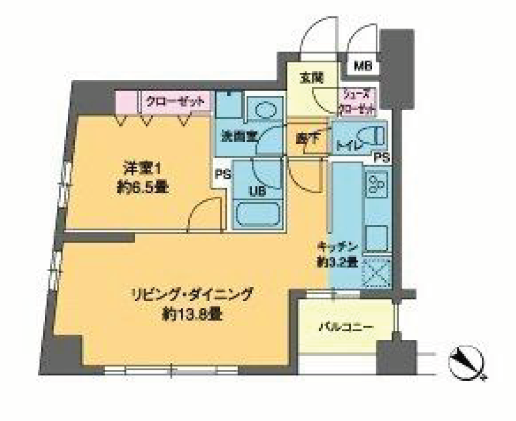 カスタリア茅場町　1205号室　間取り