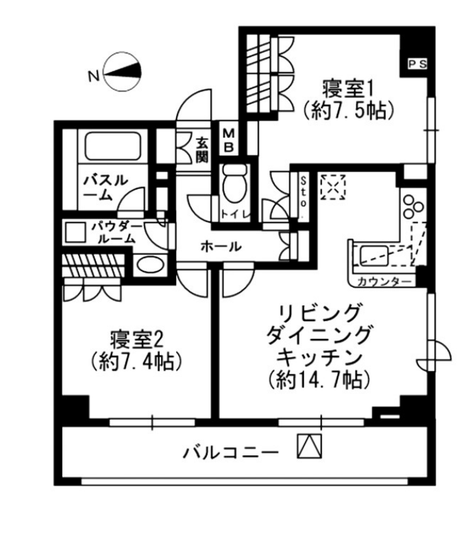 レジディア四谷三丁目　1003号室　間取り