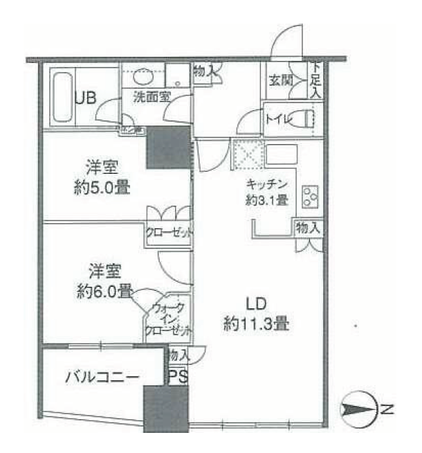 カスタリアタワー品川シーサイド　1705号室　間取り