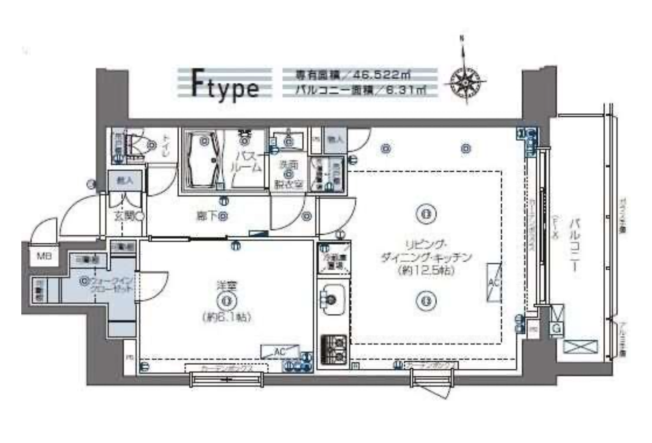 ズーム四谷左門町　1301号室　間取り