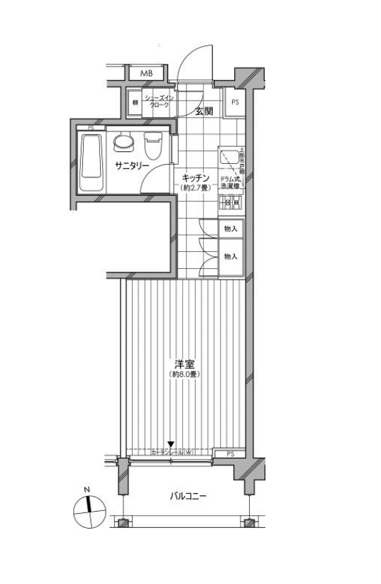 カスタリア麻布十番七面坂　311号室　間取り