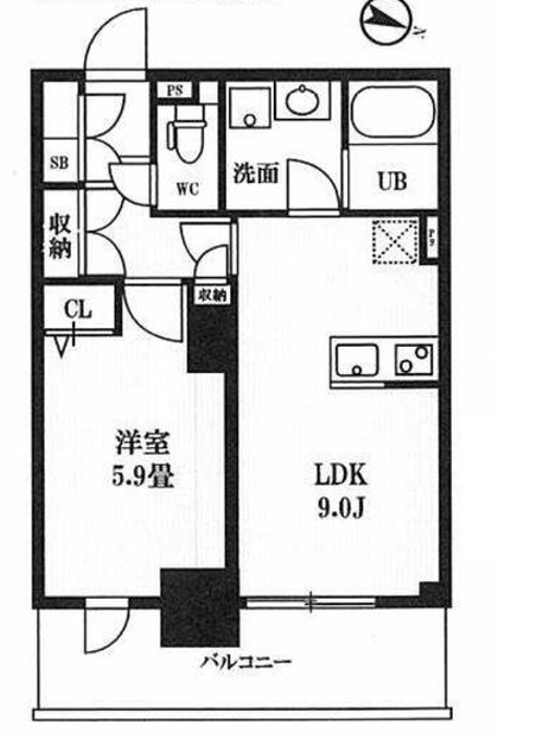 ピークス神田（PEAKS神田）　1103号室　間取り