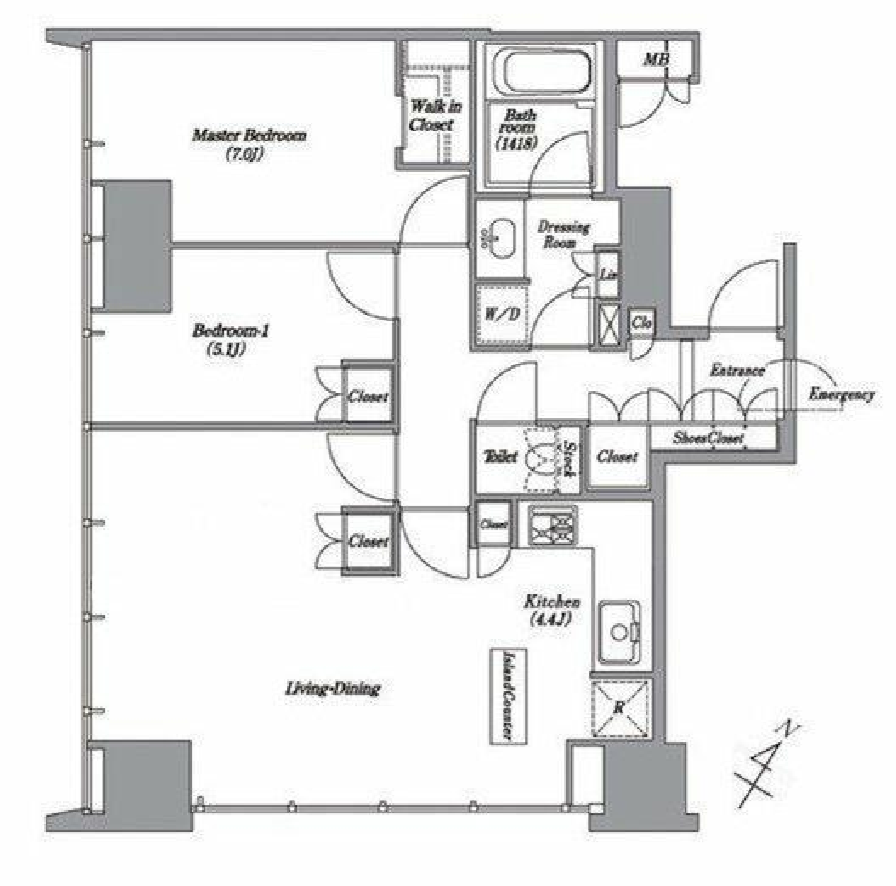 レキシントン・スクエア白金高輪　1201号室　間取り