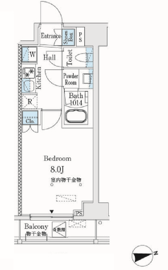 市谷仲之町ビューアパートメント　202号室　間取り