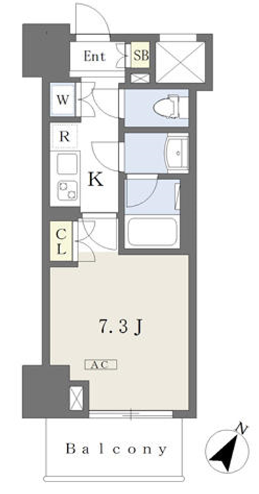 ドレッセ目黒大橋プレヴィ　407号室　間取り