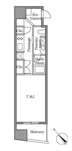 レジディア恵比寿2　204号室　間取り