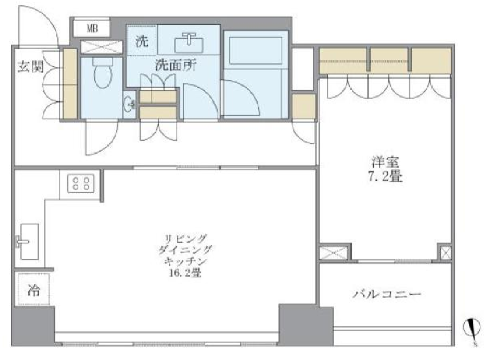 アパートメンツタワー麻布十番　1301号室　間取り