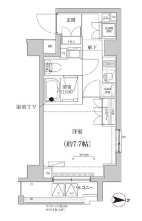 CREALpremier大島　315号室　間取り